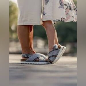 Shepherd of Sweden Felted Wool Shearling Sandals Grey 38 US 7/7.5 scandi comfort